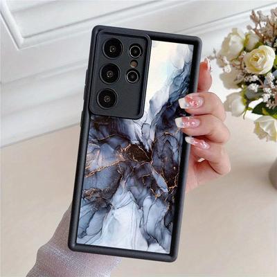 TEMU Luxury Marble Pattern Art S24 S23 S22 S21 Ultra S20 Fe Phone Case Silicone Protective High-quality Casing Soft Shockproof Cover Image