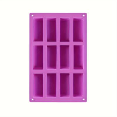 TEMU 1/2/3pcs 12 Large Rectangle Mold, Silicone Mold, Nutrition Cereal Bar Molds, Energy For Chocolate Bread Brownie Cheesecake Pudding Butter Mould, Baking Supplies Halloween Christmas Party Favors Image