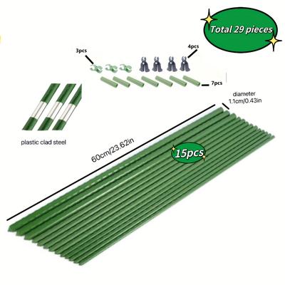TEMU 29pcs Plastic Plant Trellis And Cage Supports - Ideal For Tomatoes, Grapes, , And Beans - Essential For Indoor And Outdoor Gardening, Garden Supports|decorative Garden Setup|plastic Construction Image