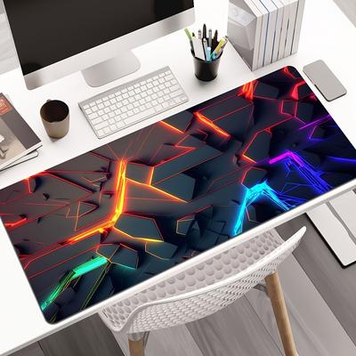 TEMU A Mouse Mat With An Uneven Design In Orange And Blue-purple - Ideal For Gaming, Office Tasks, Abstract Art Mouse Mat, Large Gaming Mouse Mat, Esports Keyboard Mat. Image