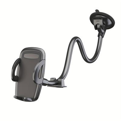 TEMU Lrbh Sturdy Vehicle Phone Mount With 11.8-inch Flexible Neck, Mobile Holders Featuring Heavy-duty Suction Cup, Anti-vibration Suitable For All Smartphones Including Iphone Image