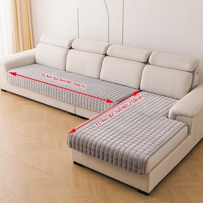 TEMU 2pcs Plush Flannel Sofa Covers - Soft, , Pet-friendly Couch Protector For 1 To 4-seater Sofas, Stylish L-shaped Design, Machine Washable, Modern Solid Color For Living Room & Bedroom Decor Image