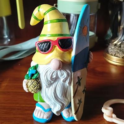 TEMU Outdoor Garden Gnome - Surfing Gnome Statue - Humorous Outdoor Gnome Decor For Garden, Lawn, And Home - Gnome Gift, Garden Gnome Decor | Gnome Design | Detailed , Gnome Garden Decor Image