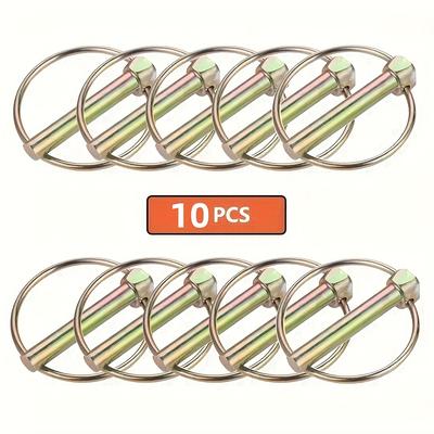"TEMU 10 Pack Heavy Duty Steel Pins For Farm Tractors, Trailers, Trucks And Mowers - Quick Release 1/4" Diameter Locking Pin Clamp" Image