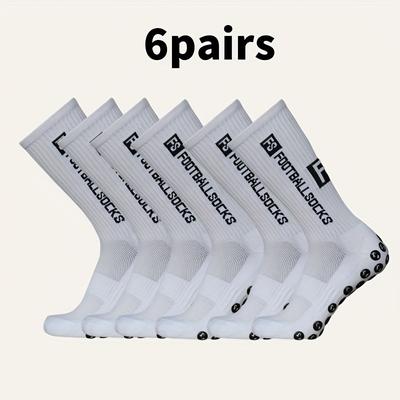 TEMU 6 Pairs Of Thickened Silicone Non-slip Towel Bottom With , Suitable For Soccer Matches, Hiking, Basketball, Outdoor Sports, Wear-resistant, Breathable, And Featuring Non-slip Lettering. Image
