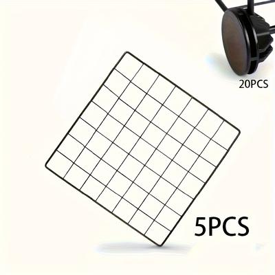TEMU 5 Cube Wire Grids + 20 Buckles, Stackable Storage Rack, Diy Organizer, Open Storage, Iron Mesh Pet Cage, Suitable For Storage, Bookshelf, And Pets Image