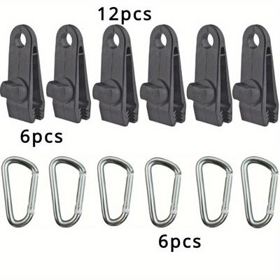 TEMU 12pcs Outdoor Tent Stakes - Abs Material For Canopies, Sunshades, Pool Covers, Rv Awnings, And Camping Accessories Image