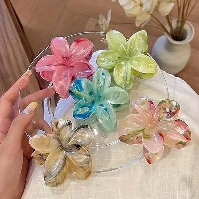 TEMU 5 Bohemian-style Hair Clips For Women And S, Vibrant Colors, Perfect For Spring And Summer Wear Image