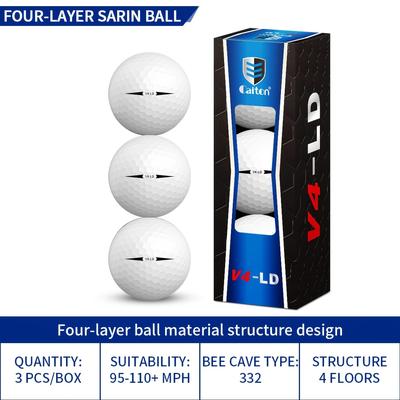 TEMU Caiton V4-ld Pro Golf Balls - 12/6/3 Pack, 4-layer , Extra 30 Yards, Championship-level, Feel, Adult Rubber, White, Ideal For Valentine's, Christmas, New Year, Father's Day, Teachers' Day Image