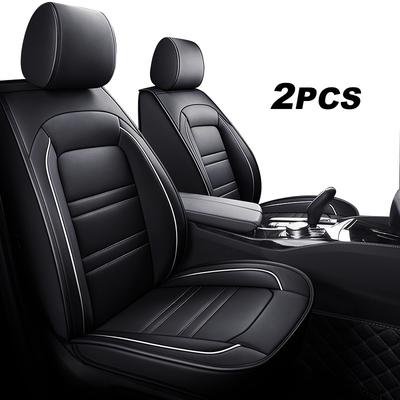 TEMU 2 Seat Pu Leather Car Seat Cushions, Comfortable Allinclusive Automotive Front Seat Cushion, Universal Size Car Accessories Image