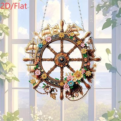 TEMU 1pc 2d/flat Painting Kit, Pendant Acrylic Special Shape Art, Diy Wall Door Decor Creative Gift Image