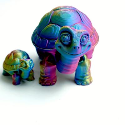 "TEMU 4.72" Colorful 3d Printed Turtle Model - Articulated Desk Decor For Home, Office, Or Car - Unique Collectible Gift With Flexible Joints - Anime Fans And , Turtle Decor" Image