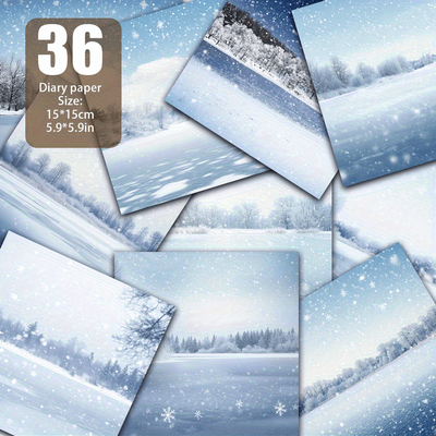 TEMU Snowflake Dance Secret Frosted Sparkling Paper 36pcs 5.9*5.9inch For Scrapbooking, Diy Album Background, Greeting Card Making, Handmade Crafts, Etc. Image