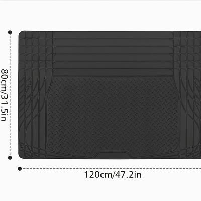 TEMU Pvc Car Trunk Mat, 47.2x31.5 Inches, Black With White Stitching & Textured Grip, Easy To Clean & , Fit For Most Vehicles, Suvs & Trucks, Trunk Mat For Suv Image