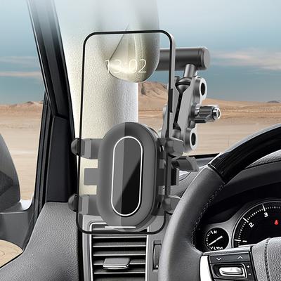 TEMU Adjustable Abs Phone Mount For Off-road Vehicles - Dashboard & Armrest Support Stand, Compatible With Truck & -pillars, Mobile Holder, Vehicle Accessory|adjustable Support|durable Constructio Image