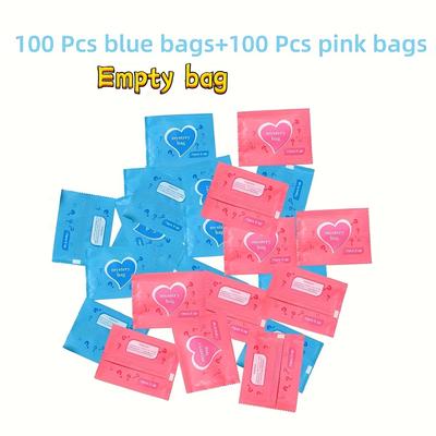 TEMU 100pcs Mystery Surprise Bags - Pink & Blue Plastic Gift Bags With For , Craft Displays, Beads & Jewelry Making Supplies Image