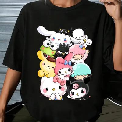 TEMU For Hello Kitty Oversized T-shirt For Attracting Wealth Image