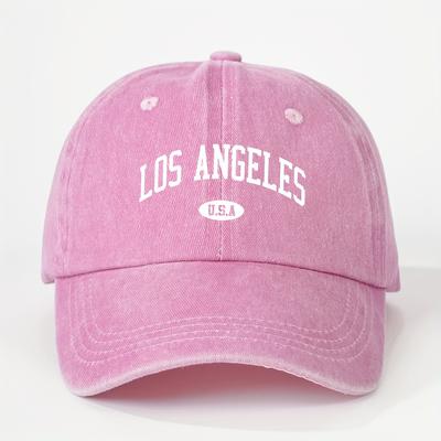 "TEMU 1 "los Angeles Usa" Washed Baseball Cap - Breathable, Adjustable Golf Hat For , Y2k Fashion Curved Brim Design, Lightweight & , Summer Outdoor Activitie" Image