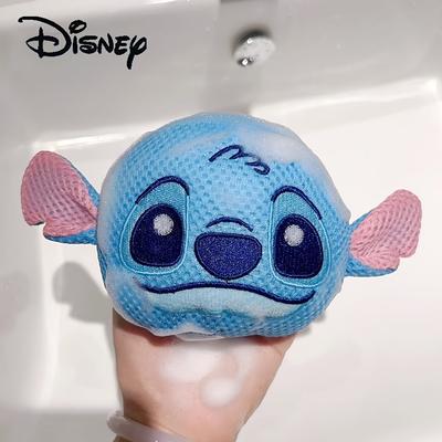 TEMU 1pc Cute Stitch Bath Foam Ball, Bathroom Accessories Sponge , Women's Shower Wipe Flower, Fashionable And For Relatives Image