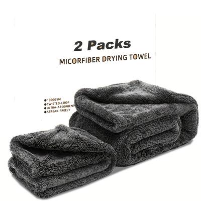 TEMU 2pcs Extra Large Microfiber Drying Towels For Cars, 1300 Gsm, Ultra Absorbent, No Lint, Scratch & Water Spots, 24x36 Inch + 16x16 Inch, , Car Detailing, Car Wash Towels Image