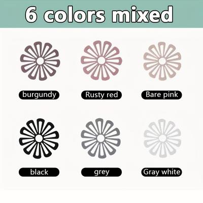TEMU 6pcs Placemats, Resistant Silicone Flower Shaped Insulation Table Mats, Solid Color Coasters, Pot Mats, Non-slip Table Mats, Kitchen Supplies Image