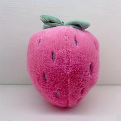 TEMU Soft Plush Strawberry Fleece Dog Toy, Creative Cartoon , For All Breed Sizes Interactive Play Image