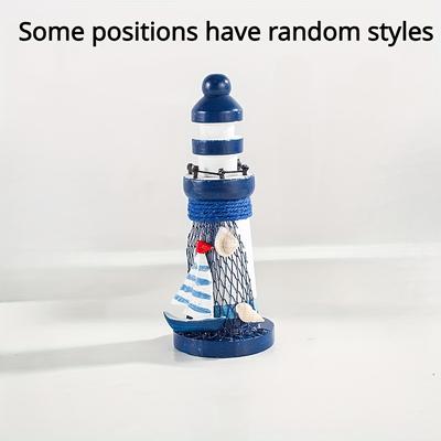TEMU Ocean Wooden Mini Lighthouse/mediterranean Home Decoration/craft Gifts/ocean Lighthouse/lighthouse Wooden Decoration/statue Decoration/party Gifts/halloween/christmas Gifts Image