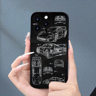 TEMU Fun And Car Structure Mobile Phone Case For Iphone 7/8/x/xs/xr/11/12/13/14/15 Plus Pro , Anti-fall Tpu Frosted Protective Cover Image