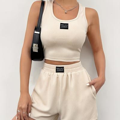 TEMU Women's Vest And Shorts Casual Vacation Set Image