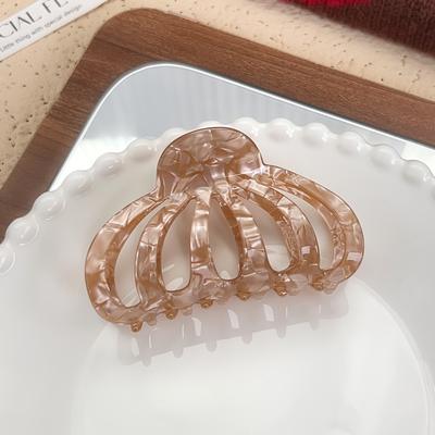 TEMU Elegant Minimalist Acrylic Pumpkin Hairpin - Large Spider Hair Shark Clip For Women - Valentine's Day And - Single Piece Image