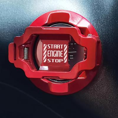 TEMU Push Start Button Cover Car Engine Start Stop Button Cover Protector, Cool Car Accessories Interior Decor Sticker Motorcycle Key Ignition Switch Cover Image
