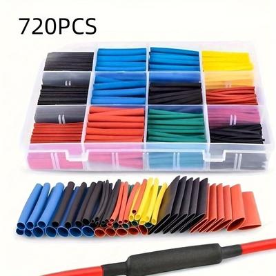 TEMU Weluvfit 164pcs-750pcs Heat Shrink Tubing 2:1, Eventronic Electrical Wire , Assortment Electric Insulation Heat Shrink Tube Kit, Assorted Sleeving Tube Wrap Cable Wire Kit For Diy Image