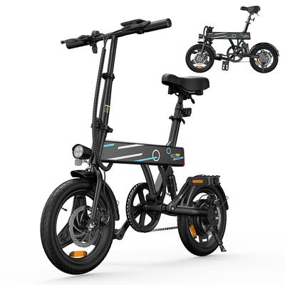 TEMU Iscooter Eb1 250w Foldable Electric Bike For Adults - 40km Max Range, 25km/h Speed, 14inch Wheels, Lightweight & Portable - Ideal For Commuting, & - Urban And Compact E-bike Image