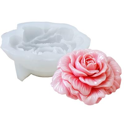 TEMU 1pc 3d Romantic Rose Silicone Mold For Candles, Soap, And Resin Crafts – Pink , Handmade Scented Candles, Plaster Ornaments, And Gift Making, Ideal For Home Decoration, Candle Molds Silicone Image