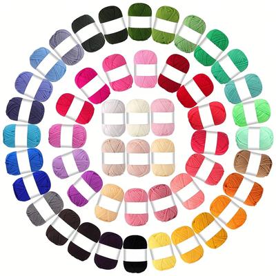 TEMU 50pcs/set Medium-thick Knitted Set, Handmade Diy Knitting Materials, Knitting And Crochet Supplies, Suitable For Hand-crochet Knitted Handicrafts Image