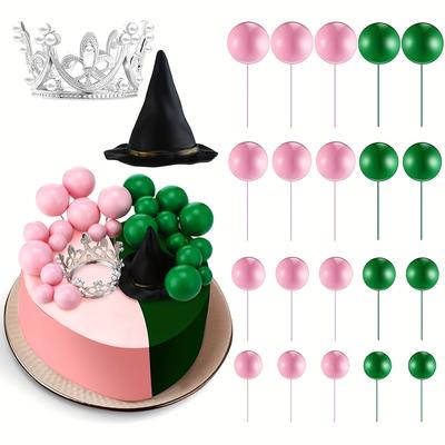 TEMU 42pcs -themed Party Balloons Set - Decorative Balloons With Silvery Plastic Crowns And Black Hats For Birthday Cake Decorations, Princess & Theme Supplies, Birthday Balloons, For Halloween Image