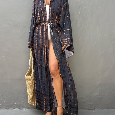 TEMU Women's Summer Bohemian Beach Cover-up For Bikini Seaside Vacations, Kimono-style Beachwear. Image