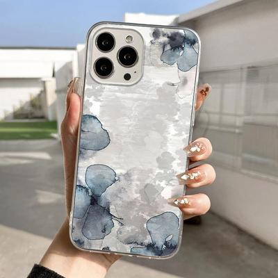TEMU Ink Flower Graphic Pattern Print Silicone Protective Phone Case High Quality Protective Phone Case For Iphone 14 11 Xs Xr X 7 8 6s Pro Max Se Gift For Birthday/easter/boy/girlfriend Image