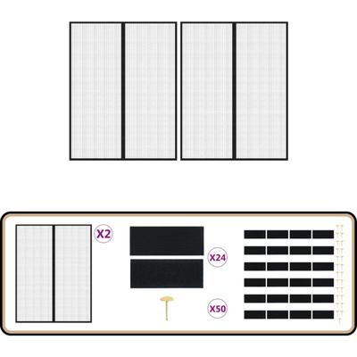 Vidaxl - Fliegengitter-Türvorhänge 2 Stk. Magnet Schwarz 230x160 cm - Insektenschutz Image