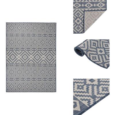 Vidaxl - Outdoor-Teppich Flachgewebe 200x280 cm Blau Gestreift - Außenbereich Image