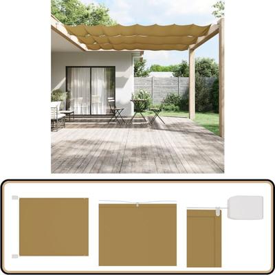 Senkrechtmarkise Beige 60x1200 cm Oxford-Gewebe - Balkon Markise - Vertikalmärkisne - Sonnenschutz Image