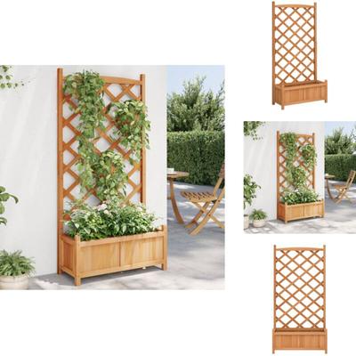 Vidaxl - Pflanzkübel mit Spalier Braun Massivholz Tanne - Blumentopf - Rankgitter Image