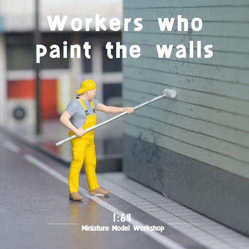 TEMU 1-Set - Scale - Peinture Murale de Travailleur - Travail Dur - Micro Miniature, Micro Modèle, Adapté pour Paysage DIY, Scène , Correspondance de Scène Micro et Photographie Micro