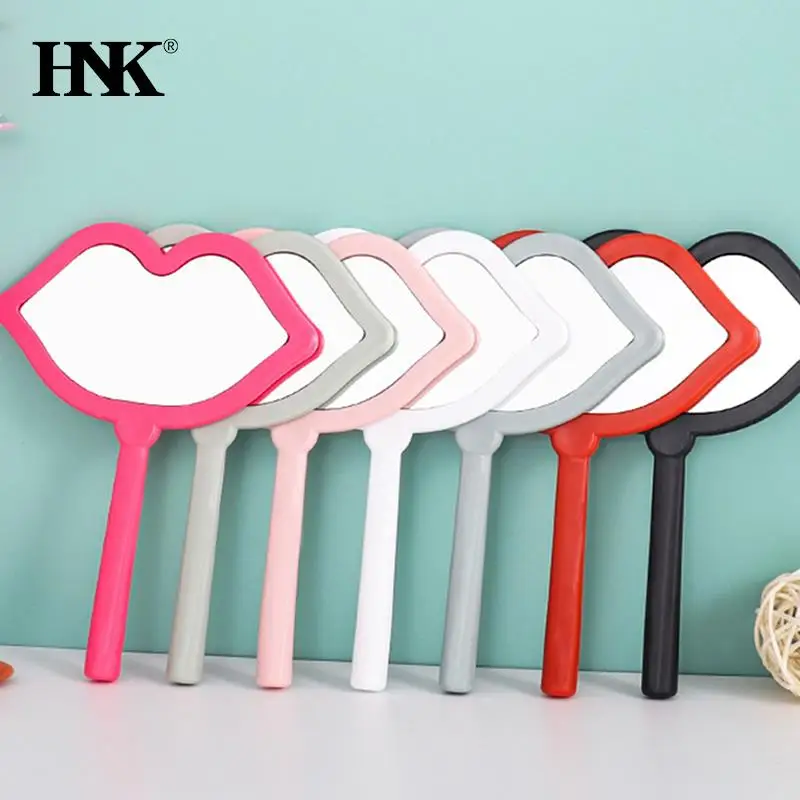 Hand Make-up Spiegel Lippen geformte Make-up Spiegel mit Griff Hands piegel Spa Salon Kompakt spiegel Kosmetik spiegel für Frauen