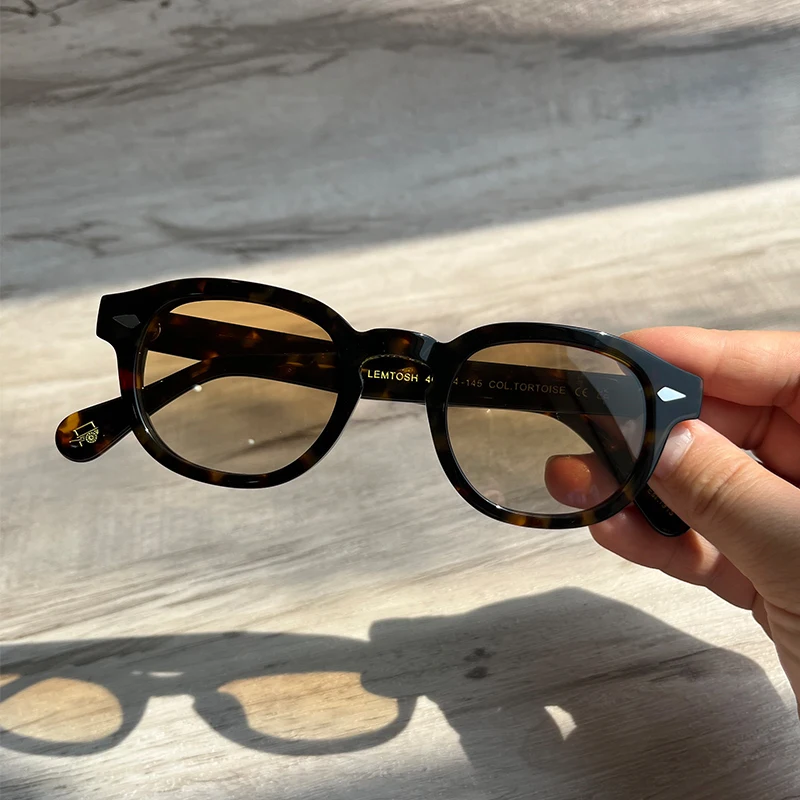 44/46/49 Größe Schildkröte Acetat Sonnenbrille Mann Johnny Depp Lemtosh Polarisierte Gläser Frau Luxus Marke Vintage Mode Brillen