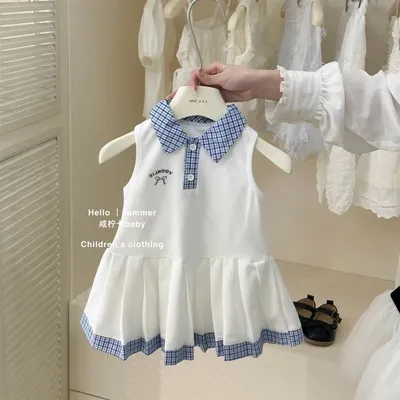 Mädchen Kleid Kinder Sommer Neues Kleid Mädchen Prinzessin Kleid College Stil 2025, koreanische Image