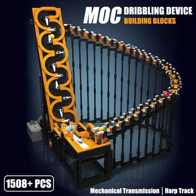 MOC Technische Dribbling Gerät Bausteine GBC Harfe Track Modell Ball Lift Mechanische Übertragung Image