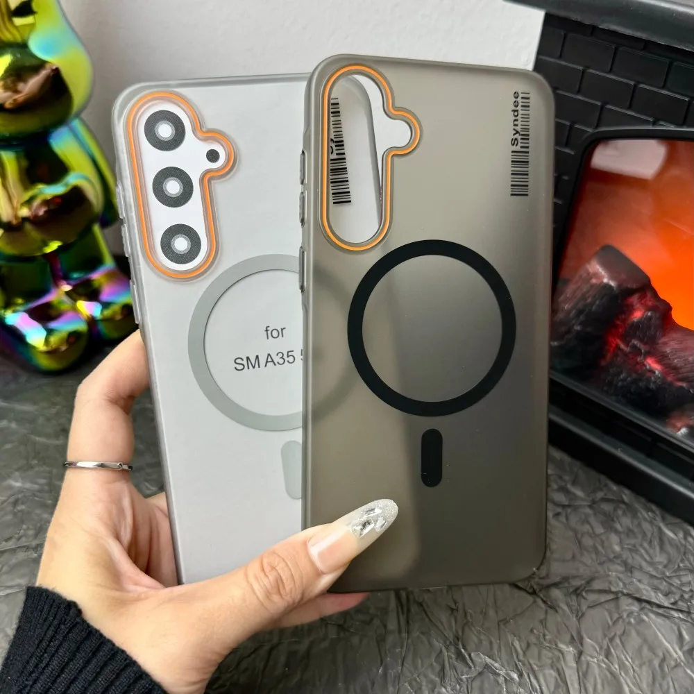 Transluzenz PC Magnetische Hülle für Samsung Galaxy A55 A54 A53 A35 A34 A32 M32 F06 A33 4G 5G für Magsafe Wireless Charge Covers Image
