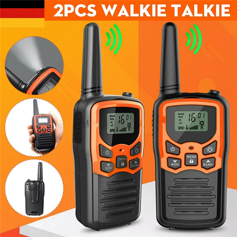 2 Stücke Handheld Walkie Talkie Radio 22 Kanäle Set 10 Km Uhf 400-470 Mhz Dual Band Long Range Kommunikation Transceiver HGC Image