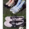 Sommer Rosa Ballerina Schuhe Schwarz Weiß Silber Ballerinas Mary Jane Freizeitschuhe Elegante